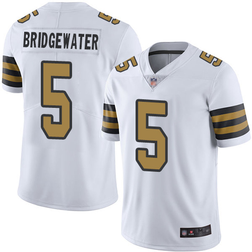 Men New Orleans Saints Limited White Teddy Bridgewater Jersey NFL Football 5 Rush Vapor Jersey